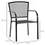 Outsunny Set of 2 Metal Garden Chairs for Patio, Park, Porch and Lawn, Grey
