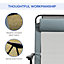 Outsunny Set of 2 Metal Portable Folding Recliner w/ Adjustable Backrest, Grey