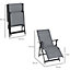Outsunny Set Of 2 Outdoor Sun Recliner Loungers with Adjustable Footrest, Grey