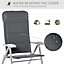 Outsunny Set Of 2 Padded Deck Chair Garden Seats Adjustable Back w/ Armrest Grey