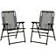 Outsunny Set of 2 Patio Folding Chairs, Portable Garden Loungers, Grey