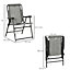 Outsunny Set of 2 Patio Folding Chairs, Portable Garden Loungers, Grey