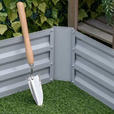 Outsunny Set of 2 Raised Garden Bed Galvanized Planter Box Easy Quick Setup - 5