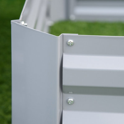 Outsunny Set of 2 Raised Garden Bed Galvanized Planter Box Easy Quick Setup - 8