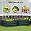 Outsunny Set of 2 Raised Garden Bed Outdoor Planter Box Easy Set up Green