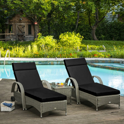 Black sun lounger cushions sale