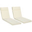 Outsunny Set of 2 Sun Lounger Cushions, Replacement Cushions for Rattan Furniture with Ties, 196 x 55 cm, Cream White
