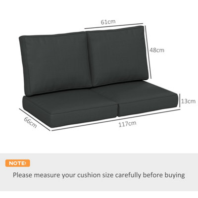 Outsunny Set of 3 Replacement Back and Seat Cushions for Outdoor - 3