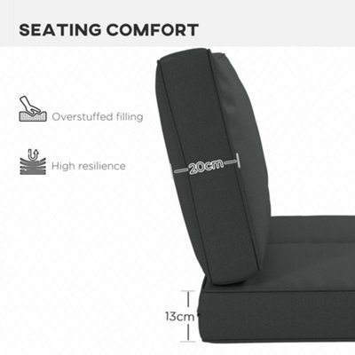 Outsunny Set of 3 Replacement Back and Seat Cushions for Outdoor - 5