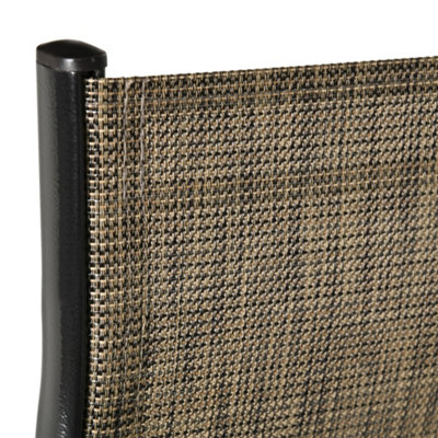 Outsunny Set of 4 Garden Dining Chair Set Outdoor w/ High Back Armrest Brown - 8