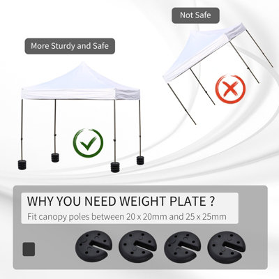 Outsunny Set of 4 Gazebo Tent Canopy Weight Sand Fillable Strong Plastic - 6