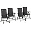 Outsunny Set of 4 Outdoor Rattan Folding Chair Set w/ Adjustable Backrest Grey