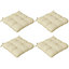Outsunny Set of 4 Outdoor Seat Cushion with Ties, for Garden Furniture, Beige