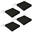 Outsunny Set of 4 Outdoor Seat Cushion with Ties, for Patio Furniture, Black