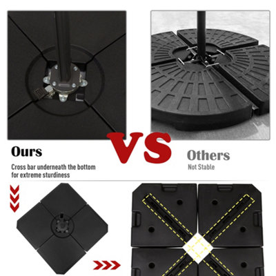 Outsunny Set of 4 Parasol Base Stand Weights for Cantilever Umbrella Up to 120kg - 8