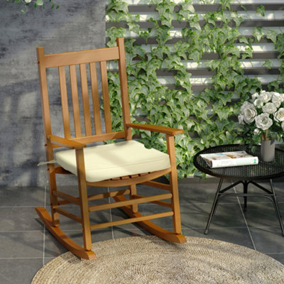 Outsunny Set of 6 Chair Cushion Seat Pads Dining Chair w/ Straps Indoor Outdoor Removable Tie On Garden Patio Cream White