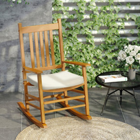 Outsunny Set of 6 Chair Cushion Seat Pads Dining Chair w/ Straps Indoor Outdoor Removable Tie On Garden Patio Cream White
