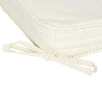 Outsunny Set of 6 Chair Cushion Seat Pads Dining Chair w/ Straps Indoor Outdoor Removable Tie On Garden Patio Cream White - 8