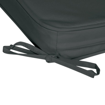 Outsunny Set of 6 Chair Cushion Seat Pads Dining Chair w/ Straps Indoor Outdoor Removable Tie On Garden Patio Grey - 8