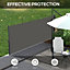 Outsunny Side Awning Retractable, Outdoor Privacy Screen, 400x160cm, Dark Grey