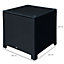 Outsunny Side Table Furniture Tempered Glass Garden Patio Wicker Black