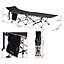 Outsunny Single Camping Bed Folding Cot Portable Military Sleeping Bed Guest Leisure Fishing w/ Side Pocket and Carry Bag - Black