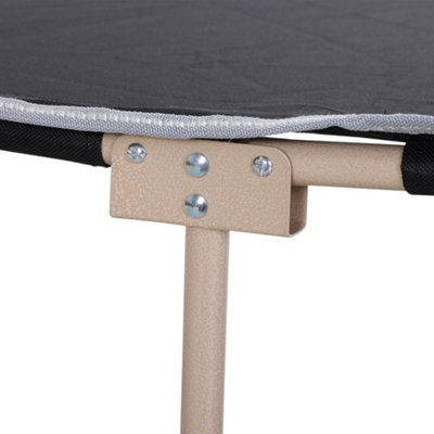 Outsunny Single Camping Bed Folding Cot Portable Military Sleeping Bed Guest Leisure Fishing w/ Side Pocket and Carry Bag - Black - 9