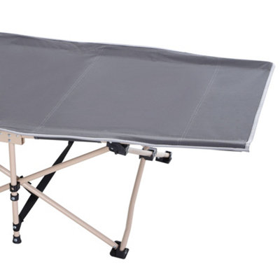 Outsunny Single Portable Outdoor Military Sleeping Bed Camping Cot Grey