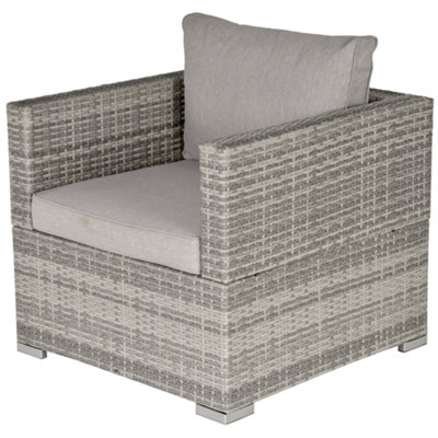 Outsunny Single Wicker Furniture Sofa Chair with Padded Cushion for Garden Balcony