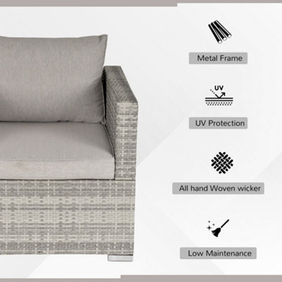 Outsunny Single Wicker Furniture Sofa Chair with Padded Cushion for Garden Balcony - 4