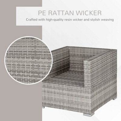 Outsunny Single Wicker Furniture Sofa Chair with Padded Cushion for Garden Balcony - 5