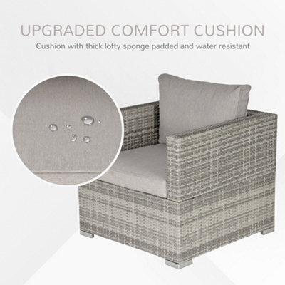 Outsunny Single Wicker Furniture Sofa Chair with Padded Cushion for Garden Balcony - 6