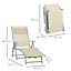 Outsunny Sling Patio Reclining Chaise Lounge Garden Furniture Folding, Beige