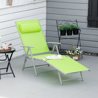 Green sling store patio chairs