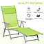 Outsunny Sling Patio Reclining Chaise Lounge Garden Furniture Folding, Green