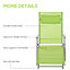 Outsunny Sling Patio Reclining Chaise Lounge Garden Furniture Folding, Green