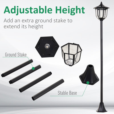 Outsunny Solar Torch Lights Outdoor Garden 6LED Auto On/Off 6-8 Hours - 6