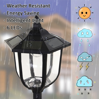 Outsunny Solar Torch Lights Outdoor Garden 6LED Auto On/Off 6-8 Hours - 7