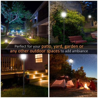 Outsunny Solar Torch Lights Outdoor Garden 6LED Auto On/Off 6-8 Hours - 8