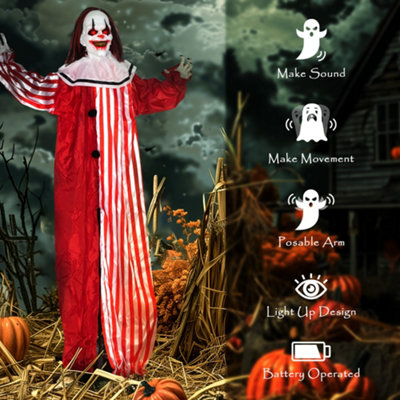 Décoration Halloween Fun World - Clown Sur Balançoire Lumineux 36 Cm - Extérieur