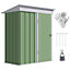 Outsunny Steel Garden Shed, Small  Lean-to Shed for Bike Tool, 5x3 ft, Green