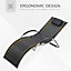 Outsunny Sun Lounge Recliner Chair Design Ergonomic with Pillow Black