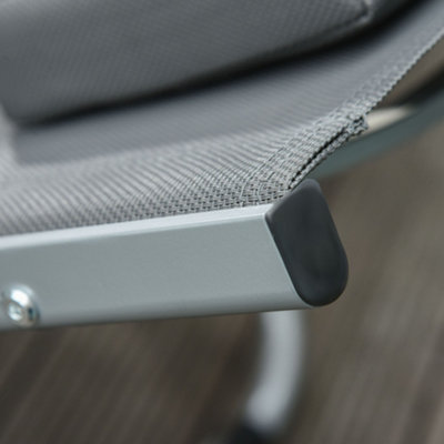 Outsunny Sun Lounge Recliner Chair Design Ergonomic with Pillow Dark Grey - 8