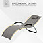 Outsunny Sun Lounge Recliner Chair Design Ergonomic with Pillow Khaki