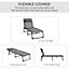 Outsunny Sun Lounger, Folding Camping Bed 5-position Adjustable Mixed Grey