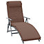 Outsunny Sun Lounger Recliner Foldable Padded Seat Adjustable T37Lx63.5Wx100.5H
