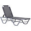 Outsunny Sun Lounger Relaxer Recliner with 5-Position Adjustable Backrest Silver