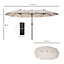 Outsunny Sun Umbrella Canopy Double-sided Crank Shade Shelter 4.6M Beige
