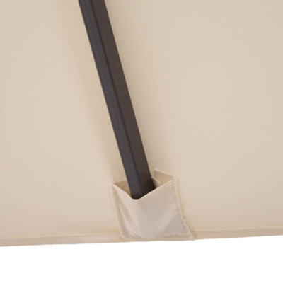 Outsunny Sun Umbrella Canopy Double-sided Crank Shade Shelter 4.6M Beige - 8