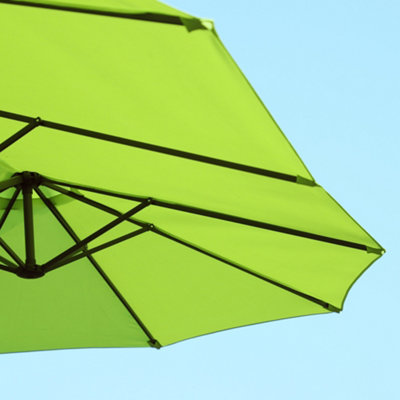 Outsunny Sun Umbrella Canopy Double-sided Crank Shade Shelter 4.6M Green - 8